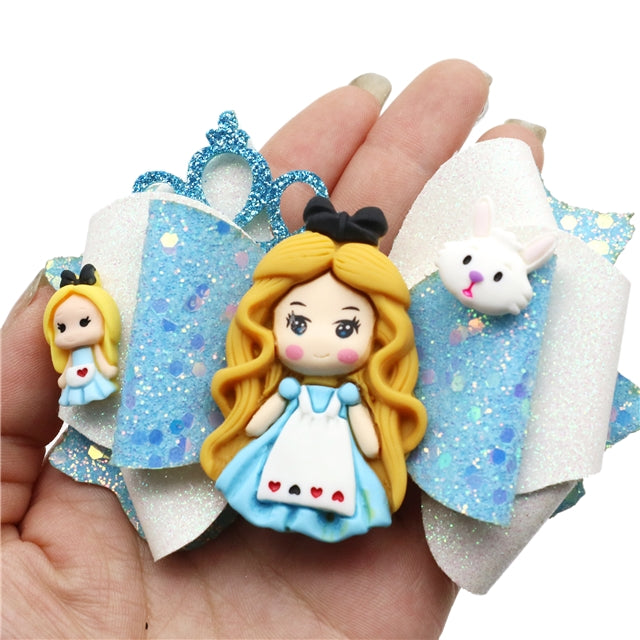 Alice In Wonderland Princess Doll Printed Faux Leather Pre-Cut Bow Includes Centerpiece