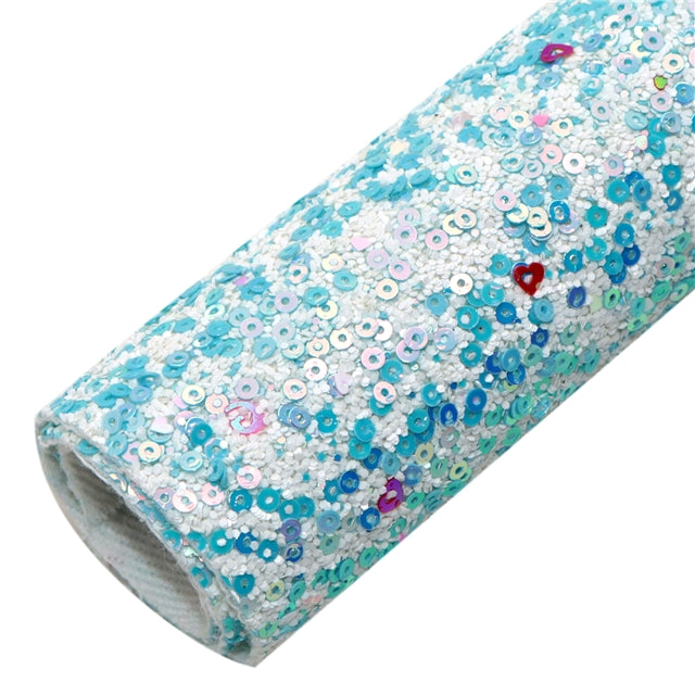 Multiple Colors Large Sequins Glitter Faux Leather Sheet