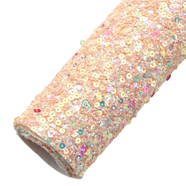 Multiple Colors Large Sequins Glitter Faux Leather Sheet