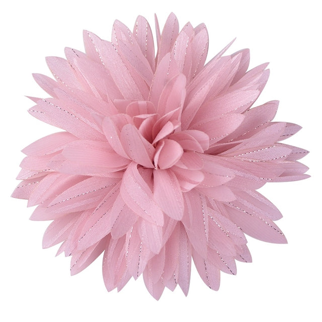 Large Chiffon Flower 4.7 to 5 Inches Silver Silk Pointed Lotus, Multiple Colors To Choose From