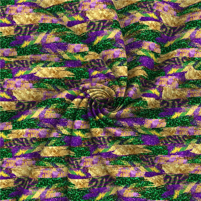 Mardi Gras Brush Strokes Textured Liverpool/ Bullet Fabric with a textured feel