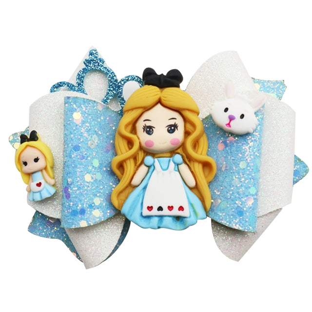 Alice In Wonderland Princess Doll Printed Faux Leather Pre-Cut Bow Includes Centerpiece