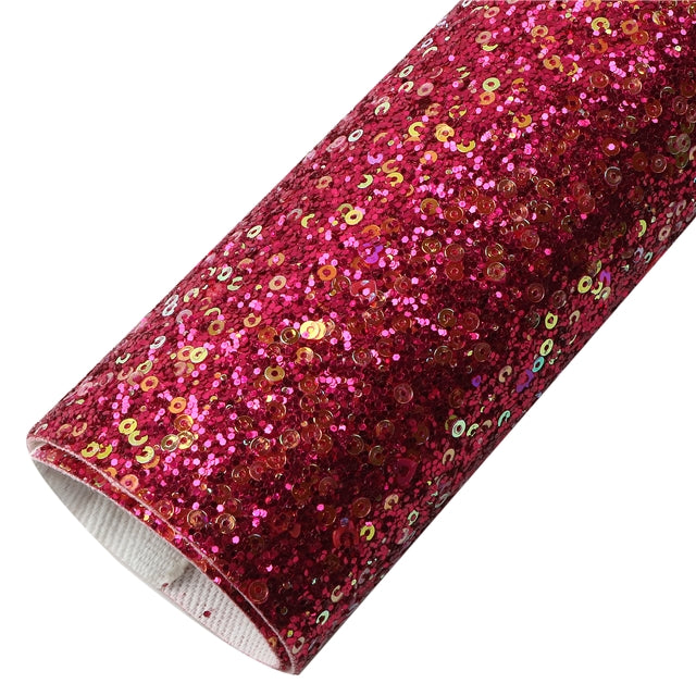 Multiple Colors Large Sequins Glitter Faux Leather Sheet