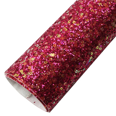 Multiple Colors Large Sequins Glitter Printed Faux Leather Sheet