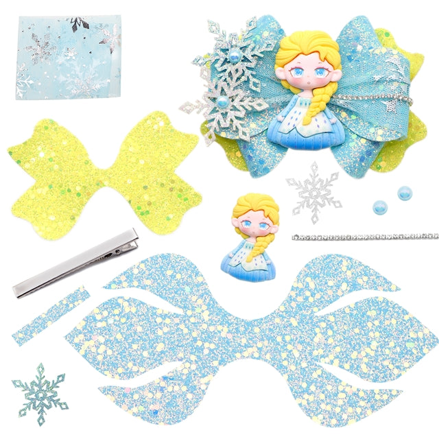 Frozen Printed Faux Leather Pre-Cut Bow Includes Centerpiece