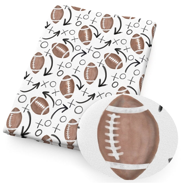 Football Litchi Printed Faux Leather Sheet Litchi has a pebble like feel with bright colors