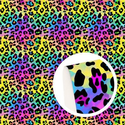 Rainbow Cheetah ☆ Pattern Vinyl, Faux Leather