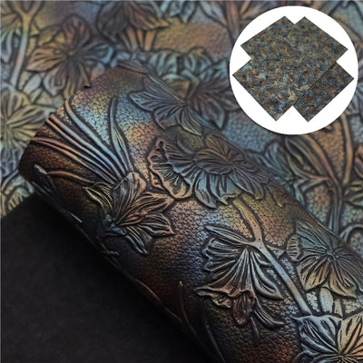 Embossed Design Leather Look Printed Faux Leather Sheet