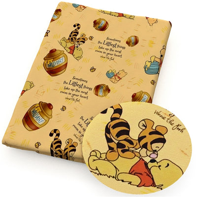 Winnie The Pooh Babies Litchi Printed Faux Leather Sheet Litchi has a pebble like feel with bright colors
