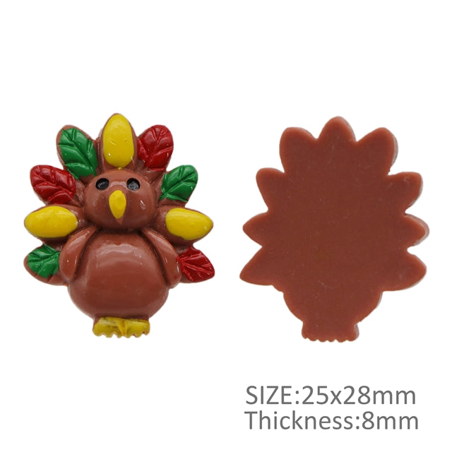 3-D Thanksgiving Turkey Flat Back Resin Centerpiece 2 Pieces per order