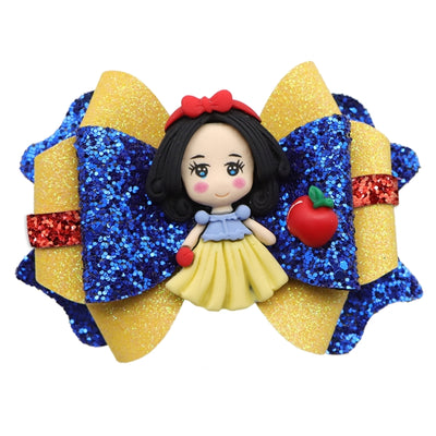 Snow White Princess Printed Faux Leather Pre-Cut Bow Includes Centerpiece