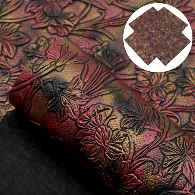Embossed Design Leather Look Printed Faux Leather Sheet FeeFiFauxLeather