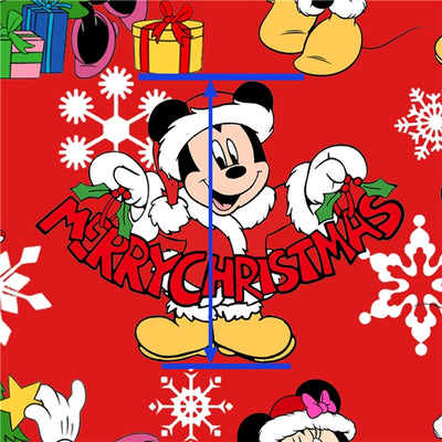 Mickey and Minnie Christmas Printed See Through Vinyl ,Clear, Transparent Vinyl Sheet