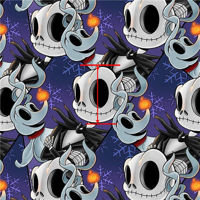 Nightmare Before Christmas Litchi Printed Faux Leather Sheet Litchi has a pebble like feel with bright colors