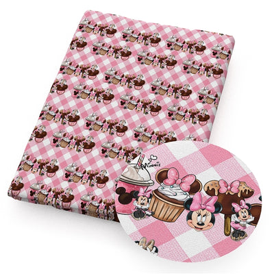 Minnie Snacks Litchi Printed Faux Leather Sheet Litchi has a pebble like feel with bright colors