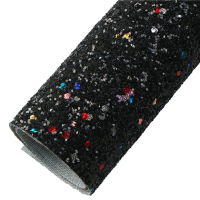 Chunky Small Sequins Glitter Printed Faux Leather Print Sheet Multiple Colors