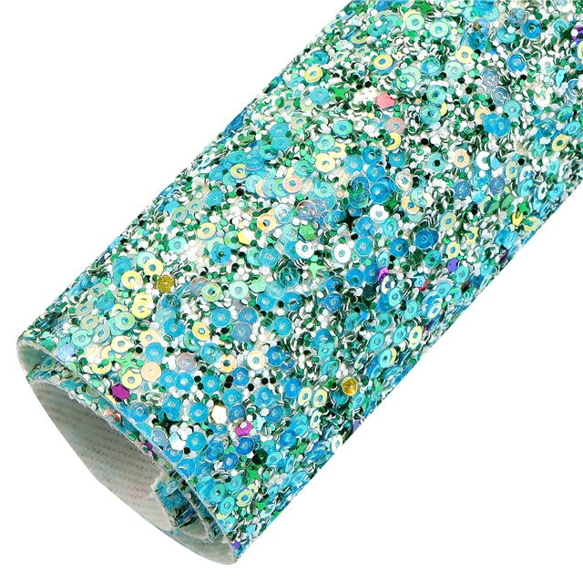 Multiple Colors Large Sequins Glitter Faux Leather Sheet