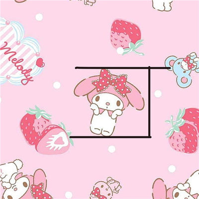 Melody Hello Kitty Series Litchi Printed Faux Leather Sheet Litchi has a pebble like feel with bright colors