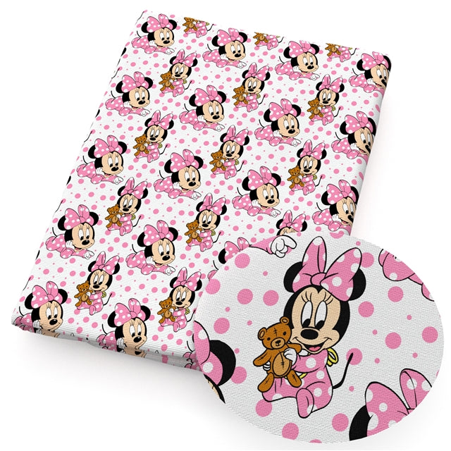 Baby Mouse Litchi Printed Faux Leather Sheet Litchi has a pebble like feel with bright colors