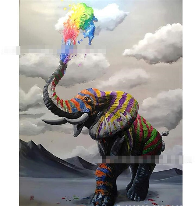 5D DIY Diamond Painting Kit, Elephant Painting, 11. 8 X 15.7 Inches, Diamond Art Full Round Drill Diamond Embroidery Mosaic Sticker Painting Art Decoration