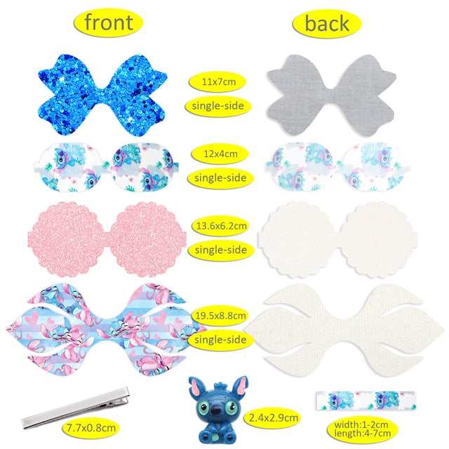 Stitch Printed Faux Leather Pre-Cut Bow Includes Centerpiece