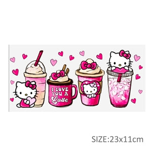 Cute Cat UV DTF Glass Can Wrap for 16 oz Libbey Glass, Permanent and Ready to Apply, UV dtf Cup Wrap ready to ship, Glass Can Wrap