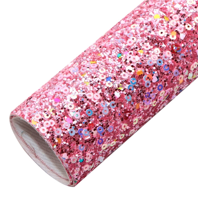 Multiple Colors Large Sequins Glitter Faux Leather Sheet