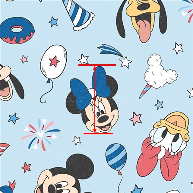Red, White and Blue Characters Litchi Printed Faux Leather Sheet Litchi has a pebble like feel with bright colors