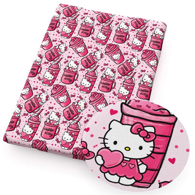 Cute Cat Textured Liverpool/ Bullet Fabric with a textured feel