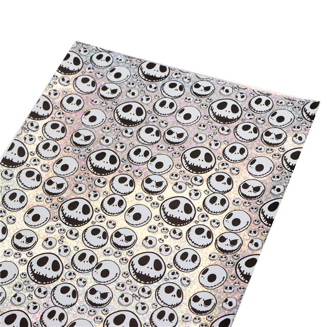 The Nightmare Before Christmas Holographic Laser Printed Faux Leather Print Sheet