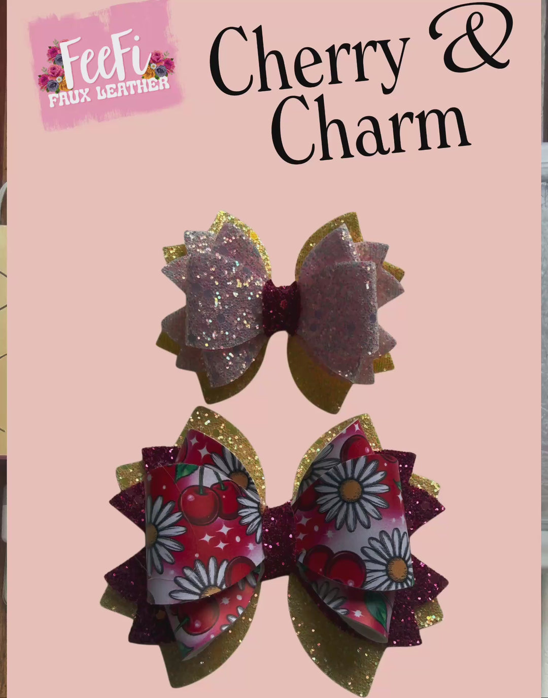 Cherry &  Charm Bow Die for Making 3 & 4 Inch Hair Bows