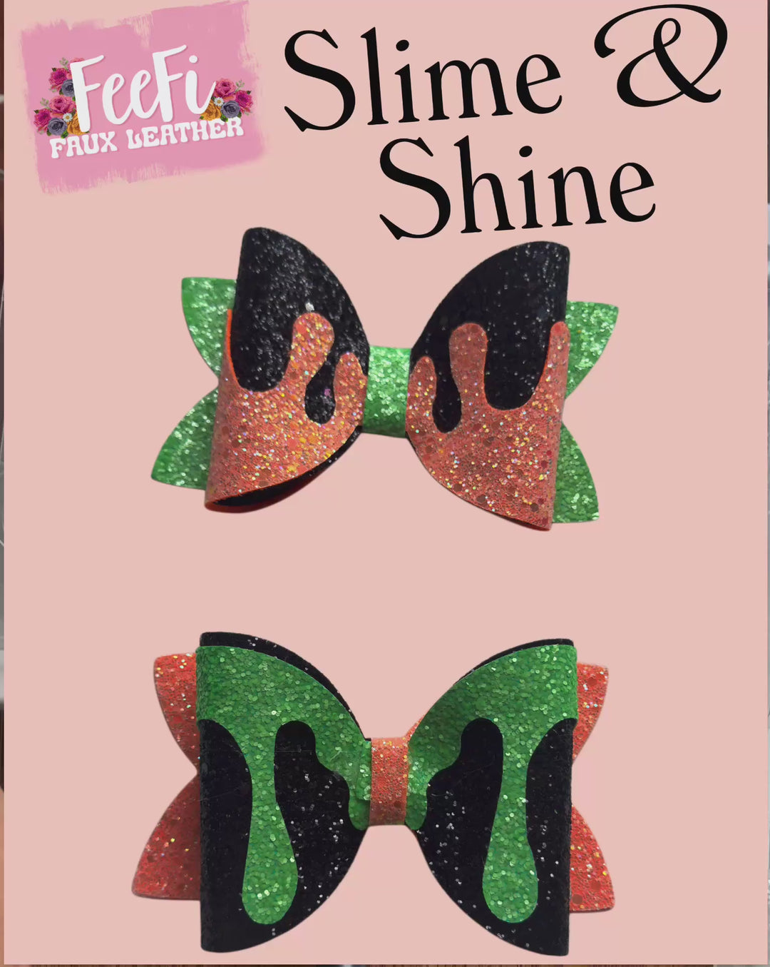 Slime & Shine Ice Cream Bow Die for Making 5 Inch Hair Bows 2 Styles