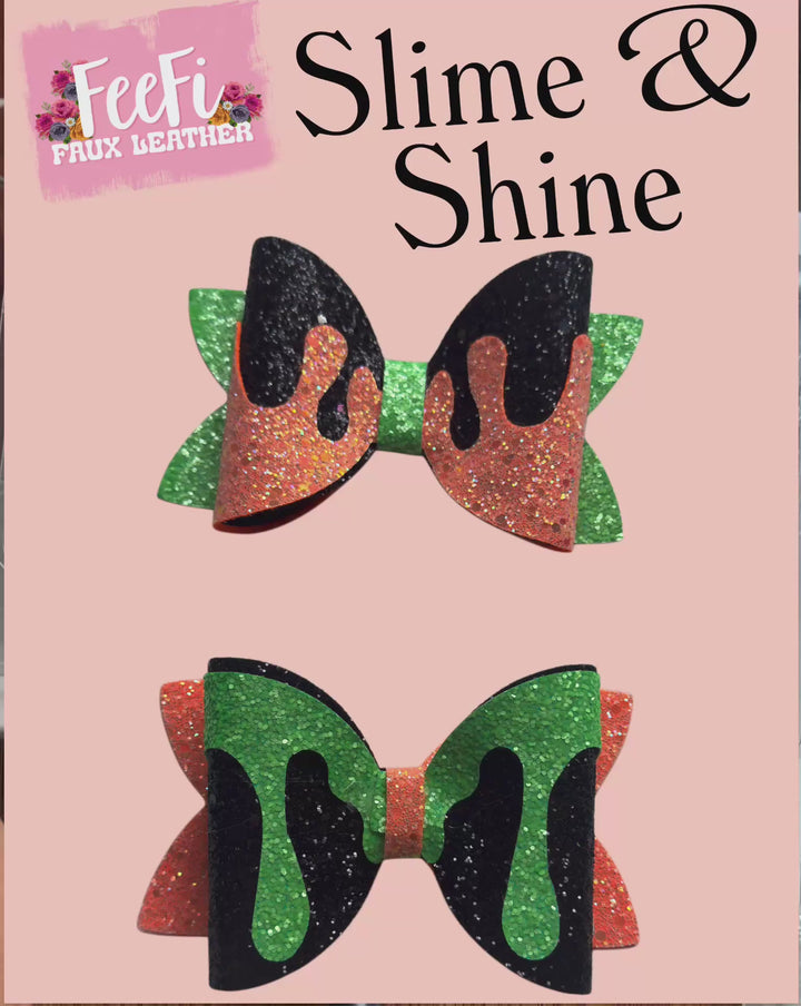 Slime & Shine Ice Cream Bow Die for Making 5 Inch Hair Bows 2 Styles