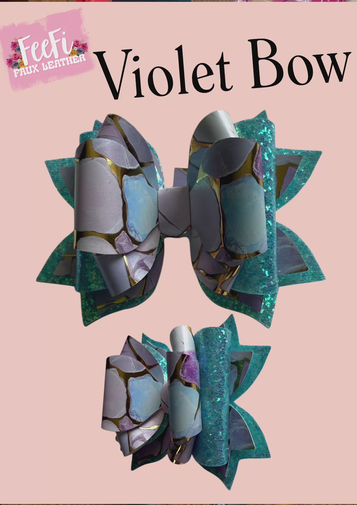 Violet Bow Die for Making Bows using Cutter 5 Inch Bow