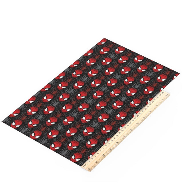 SpiderMan Litchi Printed Faux Leather Sheet Litchi has a pebble like feel with bright colors