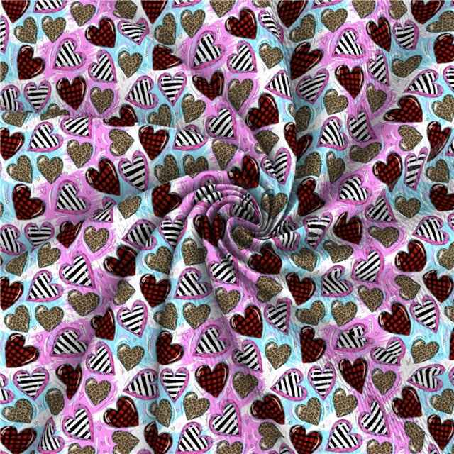 Leopard Hearts Valentine Bullet Textured Liverpool Fabric