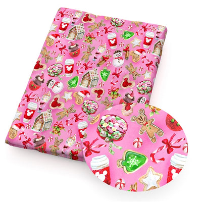 Minnie Christmas Treats Textured Liverpool/ Bullet Fabric with a textured feel