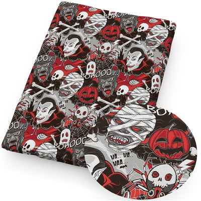 Chucky Scary Vampire Halloween Characters Printed Faux Leather Sheet