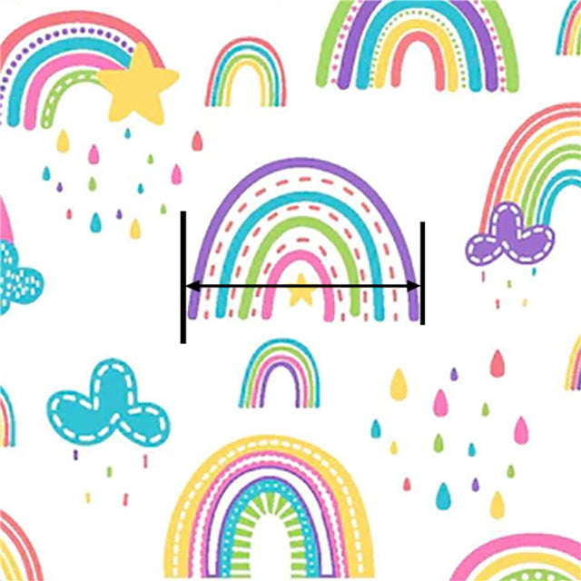 Rainbows Litchi Printed Faux Leather Sheet Litchi has a pebble like feel with bright colors