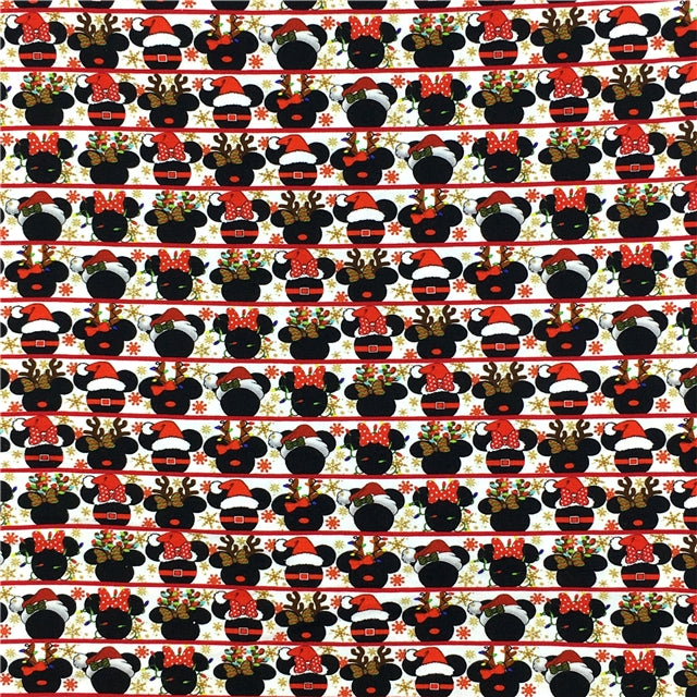 Mickey Christmas Bullet Textured Liverpool Fabric