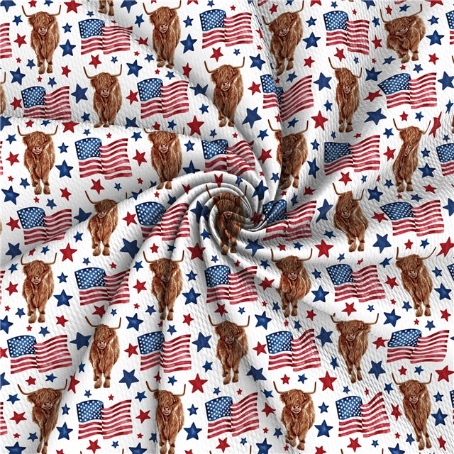 Buffalo Red, White and Blue July 4th Textured Liverpool/ Bullet Fabric