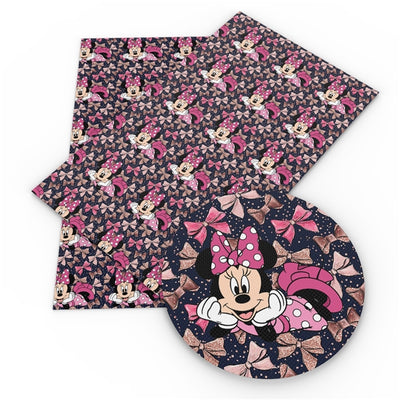 Mouse Litchi Printed Faux Leather Sheet