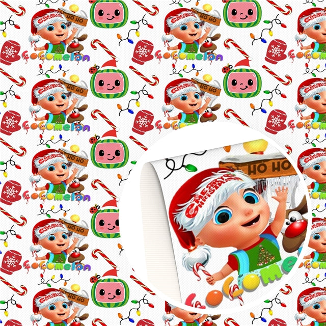 Cocomelon Christmas Character Printed Faux Leather Sheet