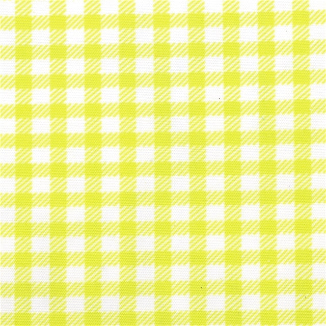 Yellow and White Plaid Glitter Double Sided Pattern Faux Leather Sheet