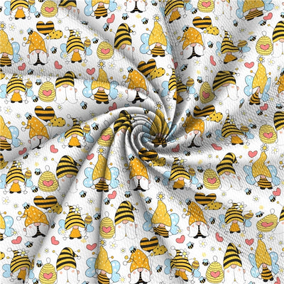 Bee Gnomes Print Bullet Textured Liverpool Fabric