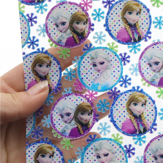 Frozen Princesses Printed See Through,Clear, Transparent Sheet