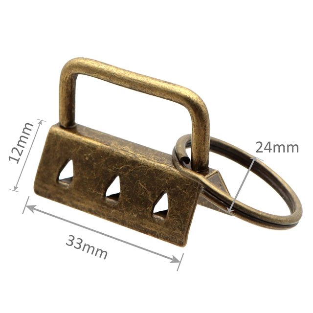 Metal Tail Clamp for Keychains 5 pieces 33mm x 12mm