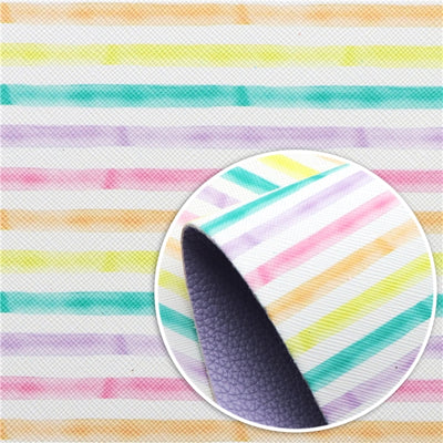 Double Sided Rainbow and Purple Printed Faux Leather Sheet