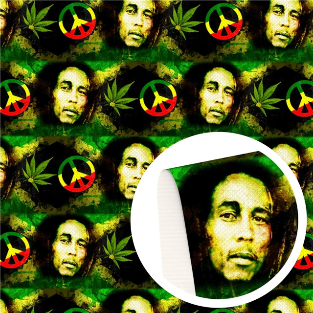 Bob Marley  Printed Faux Leather Sheet