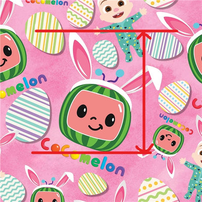 Easter CoCoMelon Litchi Printed Faux Leather Sheet Litchi has a pebble like feel with bright colors